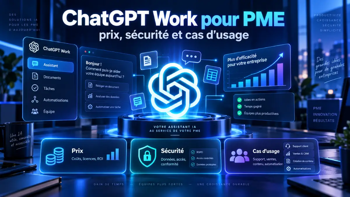 ChatGPT Work pour PME : prix, sécurité et cas d'usage
