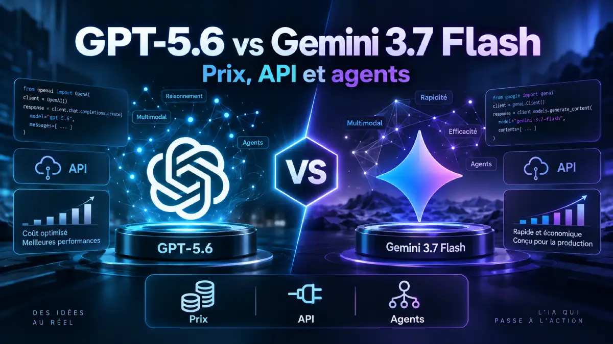 GPT-5.6 vs Gemini 3.7 Flash : prix, API et agents