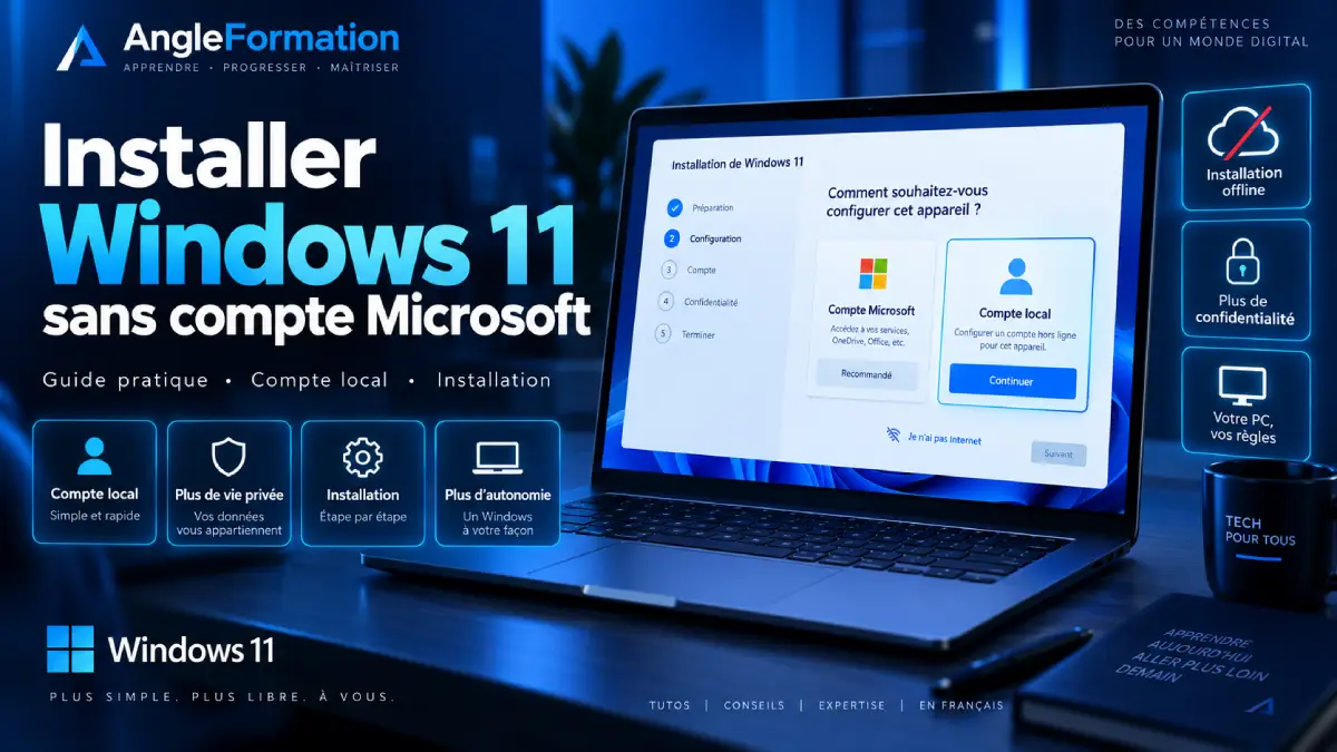 Illustration : Installer Windows 11 sans compte Microsoft : options et limites 2026