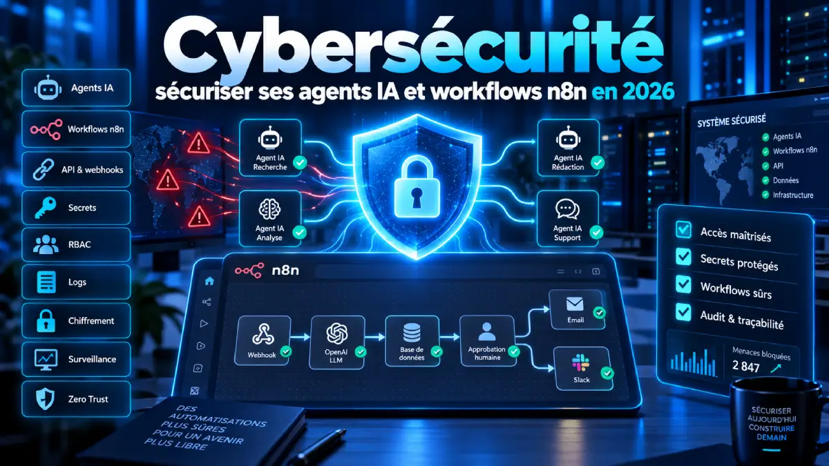 Cybersécurité : sécuriser ses agents IA et workflows n8n en 2026