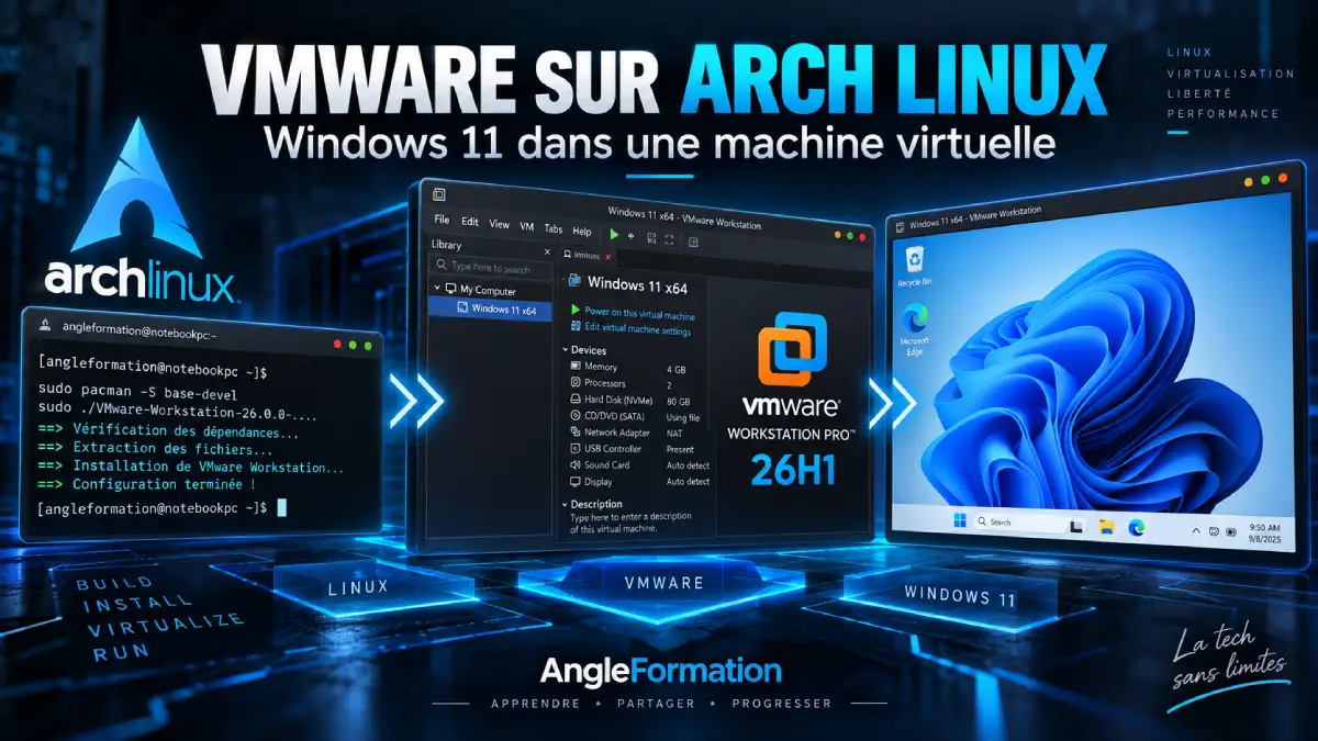 Illustration : Installer VMware Workstation Pro 26H1 sur Arch Linux