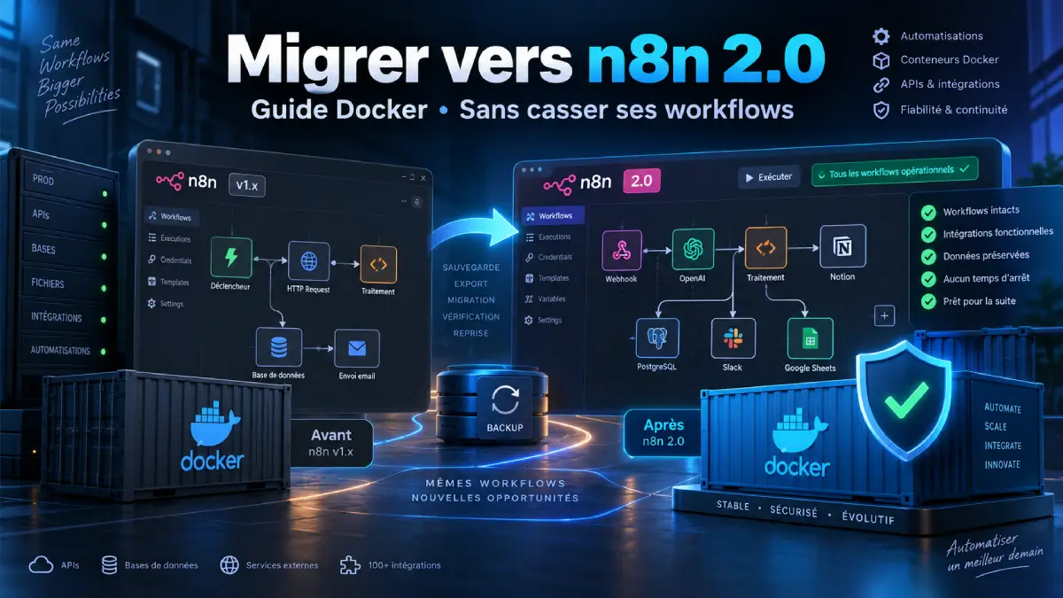 Migrer vers n8n 2.0 sans casser ses workflows : guide Docker