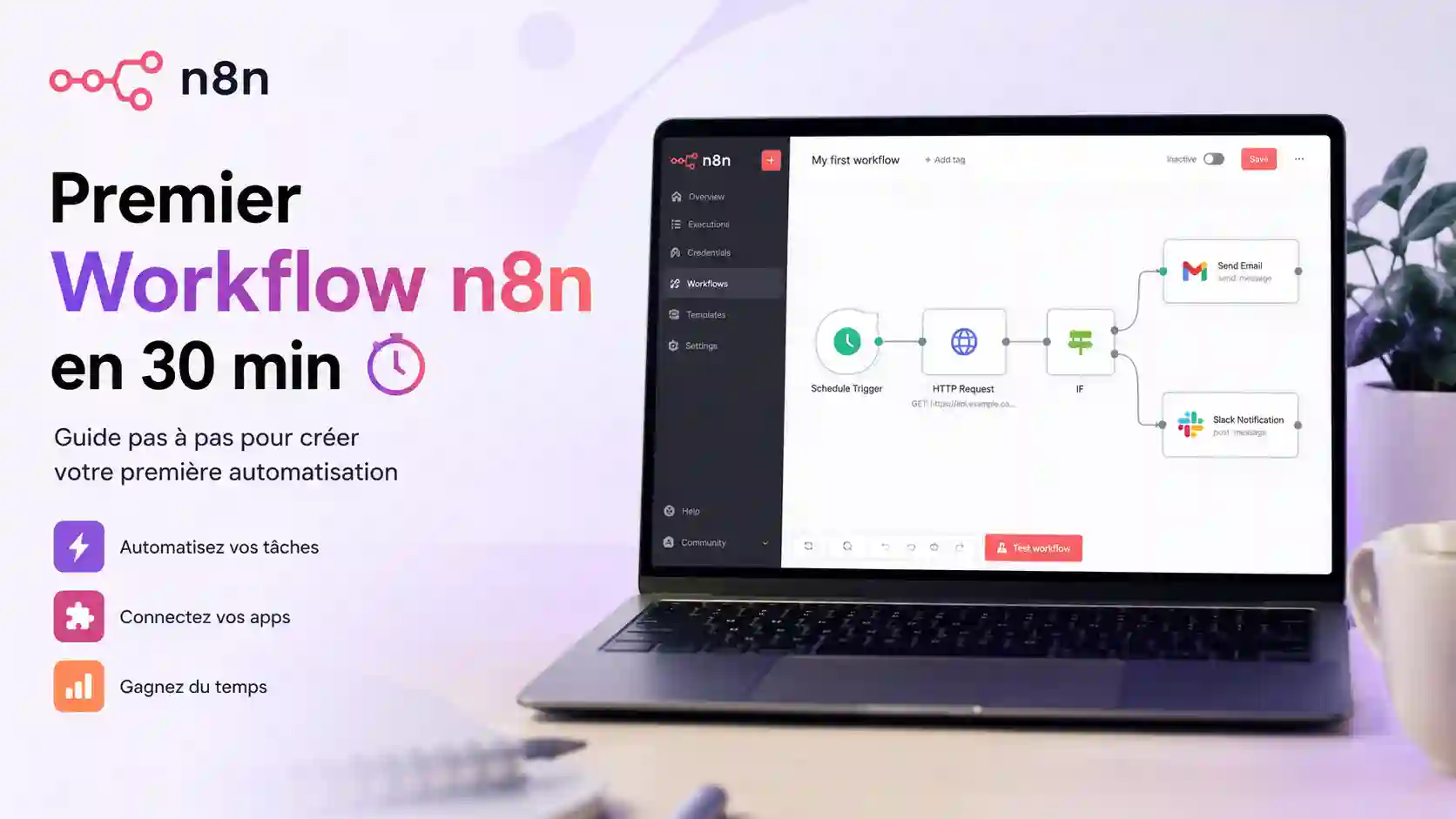 Illustration : n8n Tutoriel Débutant 2026 : Premier Workflow en 30 min