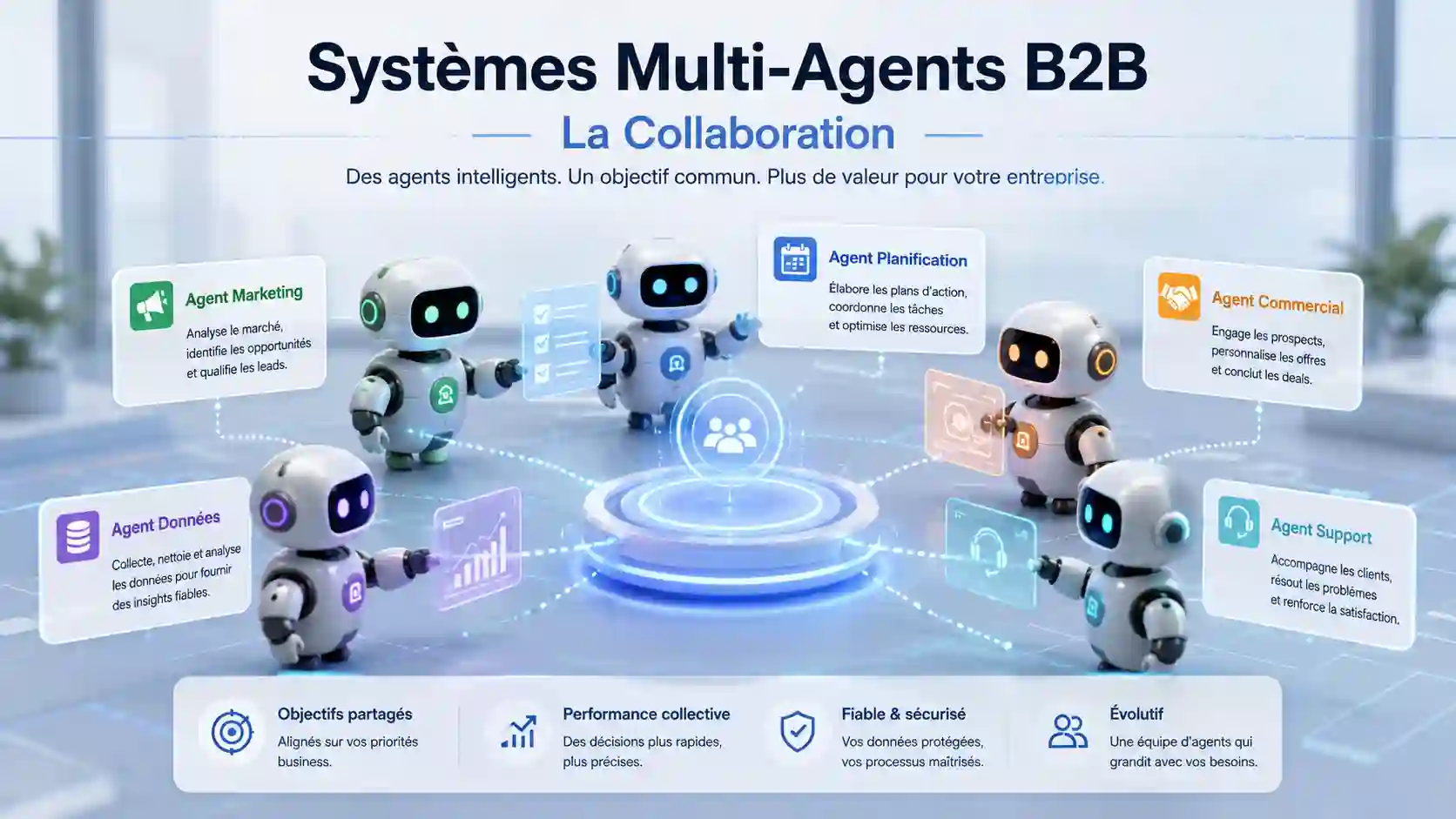 Illustration : Systèmes Multi-Agents B2B : La Collaboration 2026